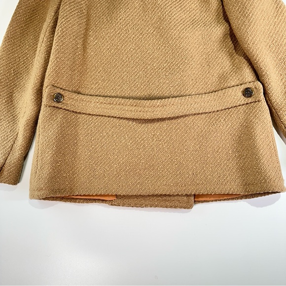 Bardley vintage wool blend peacoat tailored double breasted camel coat medium - Picture 8 of 15